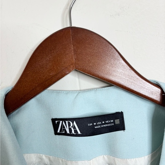 Zara powder blue oversized sleeveless vest blazer size M - Picture 4 of 7